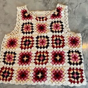 Lucky Brand Multicolor Crochet Tank Top